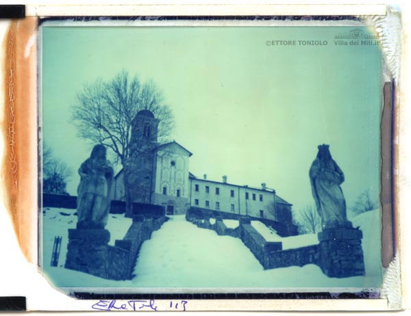 Polaroid 669 Villa Miti Ettore Toniolo Feltre Santuario Vittore Corona Scalinata